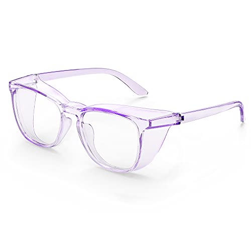 Stylish Safety Glasses, Clear Anti-Fog Anti-Scratch Protective Glasses For Men And Women - color: Light Purple