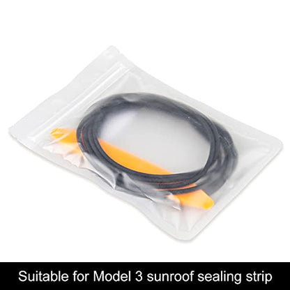 Sunroof Rubber Seal Strip Wind Noise Reduction Kit Anti-Dust Skylight Sealing Strip Lowering Silicone Seal Kit for Tesla Model 3, with Installation Tool - style: For Model 3