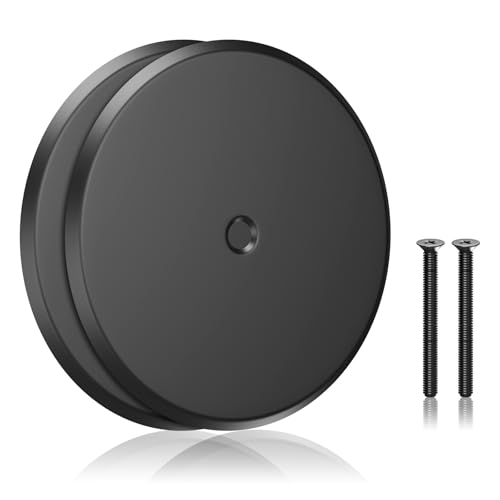 2 Pcs 7 Inch Cleanout Cover, Decorative Cleanout Access Covers Plate, Round Stainless Steel Flat Cover Plate for Cleanout Plug Access Hole with Large Center Securing Screw -Black - color: Black, size: 7inch- 2 PCS