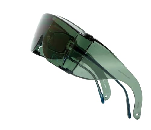 Calabria 3000 Fitover Safety Glasses with Uni-Lens – [Green] Wrap Around Eye Protection | Anti-Fog Scratch Resistant | Protective Eyewear - color: Green