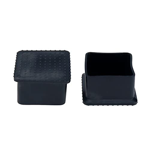 Square Furniture Feet Pads PVC Rubber Queit Chair Leg Caps Inner Size 1.6" x 1.6" Fit for Square Chair Feet Floor Protectors, Black-4 Packs - size: 40x40mm/1.6" x 1.6",4 PCS