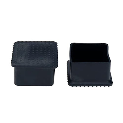 Square Furniture Feet Pads PVC Rubber Queit Chair Leg Caps Inner Size 1.6" x 1.6" Fit for Square Chair Feet Floor Protectors, Black-4 Packs - size: 40x40mm/1.6" x 1.6",4 PCS