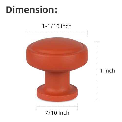 Brushed Bronze Solid Alloy Cabinet Knob Soft-Touch Color 30 Pack Round Knurled Cabinet Handle Hardware Drawer Pulls (20, Soft-Touch Orange) - color: Soft-Touch Orange