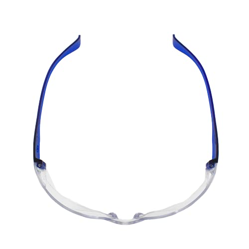 BISON LIFE Clear Safety Glasses – ANSI Z87.1 Scratch & Impact Resistant Wrap Around Eye Protection Goggles for Men & Women - color: Clear/Blue