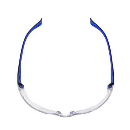 BISON LIFE Clear Safety Glasses – ANSI Z87.1 Scratch & Impact Resistant Wrap Around Eye Protection Goggles for Men & Women - color: Clear/Blue