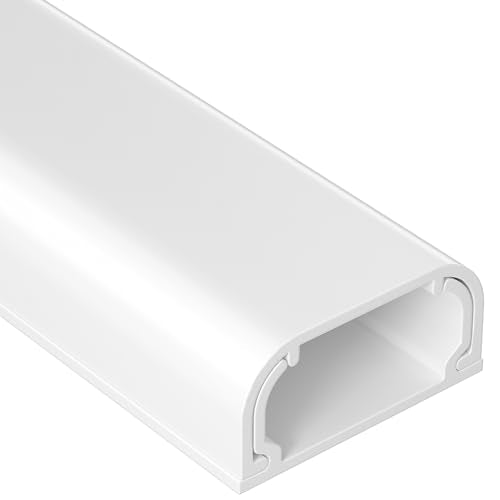 Wire Covers for 2 Cords TV on Wall, 47in Paintable Cable Hider, Medium Cable Management Kit, Cord Hiding for Wall White, W0.95in H0.47in - color: White, size: Medium (0.95*0.47in)