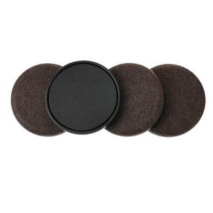 Felt Furniture Sliders for Hardwood Floors - Furnigear 4 PCS 3 ½" Furniture Moving Pads Sliders – Heavy Duty Felt Sliders Chair Leg Floor Protectors - Move Your Furniture Easily & Safety (Brown+Black) - size: 3 1/2 inch - 4 PCS Brown