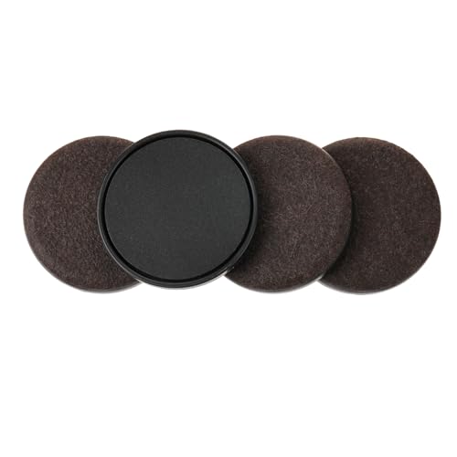 Felt Furniture Sliders for Hardwood Floors - Furnigear 4 PCS 3 ½" Furniture Moving Pads Sliders – Heavy Duty Felt Sliders Chair Leg Floor Protectors - Move Your Furniture Easily & Safety (Brown+Black) - size: 3 1/2 inch - 4 PCS Brown
