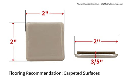 Shepherd Hardware 3949 2-Inch Adhesive, Square, Slide Glide Furniture Sliders, 4-Pack,Beige - style: 2 Inch, Square