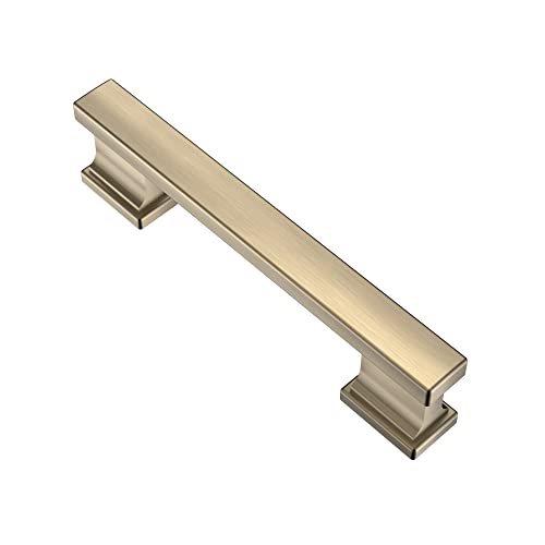 Alzassbg 10 Pack Brushed Antique Brass Cabinet Pulls, 3-3/4 Inch(96mm) Hole Centers Kitchen Cabinet Handles for Cabinets and Drawers AL3061AB - color: Brushed Antique Brass, size: 3-3/4" Hole Center