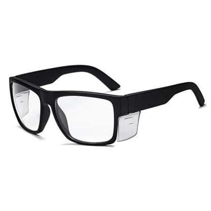 TransitionSafetyGlaseswith ANSI Z87+ImpactApproved Wraparound&Anti Bluelight UV400 - color: Matte Black（grey Shield)