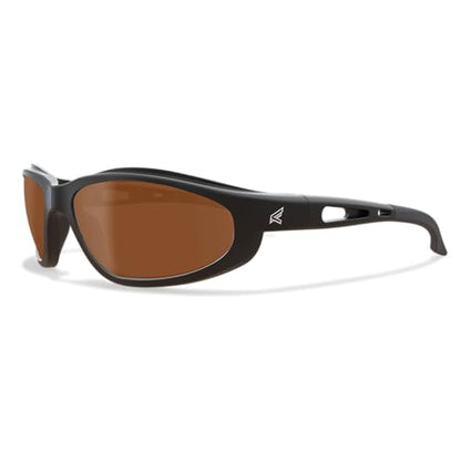 EDGE Dakura | Polarized Safety Glasses | ANSI Rated | Anti-Slip | 99.9% UV Protection | 3X Dipper Anti-Scratch (Black, Polarized Copper Driving) - color: Black