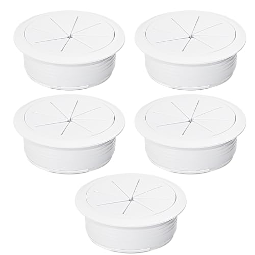 EASYEAH 5 Pcs Desk Grommet 2-1/16" / 53 mm, Desk Hole Cover for Cables White, Cable Grommet ABS Plastic, Desk Hole Grommet for Home & Office Pc, Detachable Cable Cord Organizer - size: 2-1/16" / 53 mm, style: 5pcs White