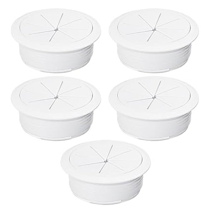 EASYEAH 5 Pcs Desk Grommet 2-1/16" / 53 mm, Desk Hole Cover for Cables White, Cable Grommet ABS Plastic, Desk Hole Grommet for Home & Office Pc, Detachable Cable Cord Organizer - size: 2-1/16" / 53 mm, style: 5pcs White