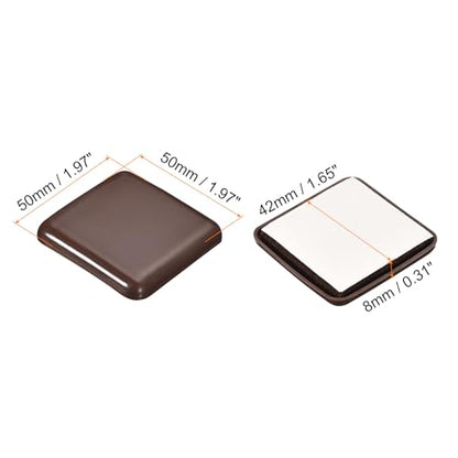 uxcell Furniture Sliders, 8Pcs 2" - Plastic Self-Adhesive Square Sliding Pads, Chair Glides for Carpeted Tile Vinyl Hardwood Floors (Brown)