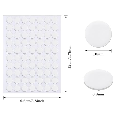 JANYUN 560 Pieces Double Sided Sticky Stickers Dots Removable Round Putty Clear Sticky Tack No Trace Sticky Putty Waterproof Small Stickers for Festival Decoration School (10mm, 560) - size: 10mm Round 560pcs