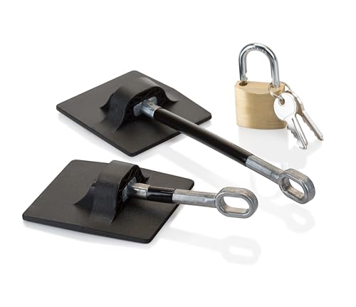 Refrigerator Door Lock with Padlock, Black - color: 1-Pack, Black with Keyed Padlock