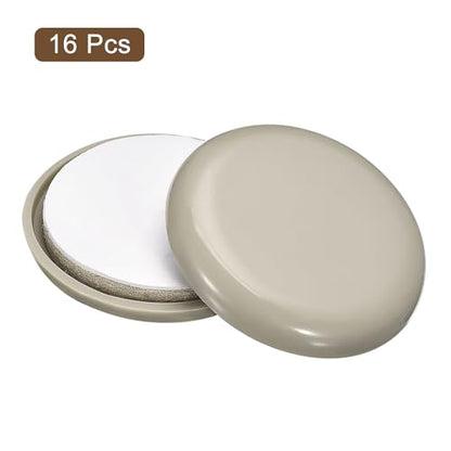 uxcell Furniture Sliders, 16Pcs 1 7/9" - Plastic Self-Adhesive Round Sliding Pads, Chair Glides for Carpeted Tile Vinyl Hardwood Floors (Grey) - size: 1 7/9"