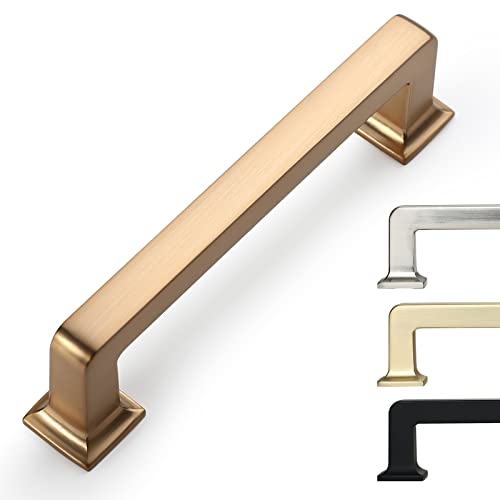 9BUILD 6 Pack 3.75 Inch Cabinet Handles Champagne Bronze Pulls Kitchen Hardware Gold Cupboard Handles - color: Champagne Bronze, size: 3.75"/96MM Hole Center, style: 6 Pack