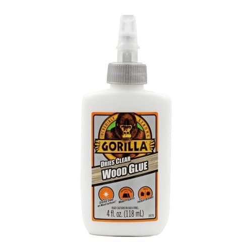 Gorilla Dries Clear Wood Glue, 4 Ounce Bottle (Pack of 6) - Water Resistant for Indoor or Outdoor Projects and Repairs - style: 6 - Pack