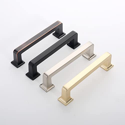 9BUILD 5 Inch(128MM) Hole Centers 10 Pack Brushed Brass Cabinet Pulls Kitchen Brushed Gold Cabinet Handles Cabinet Hardware Kitchen Handles for Cabinets Cupboard Handles Drawer Pulls - color: Brushed Brass, size: 5"/128MM Hole Center, style: 10 Pack