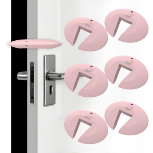 Neobay Door Pinch Guard and Door Slam Stopper, Durable Silicone Door Finger Pinch Guard, Prevents Slamming on Even Heavy Doors, Non-Toxic & Pet Friendly, 6 Packs Pink. - color: Pink 6 Packs Basic