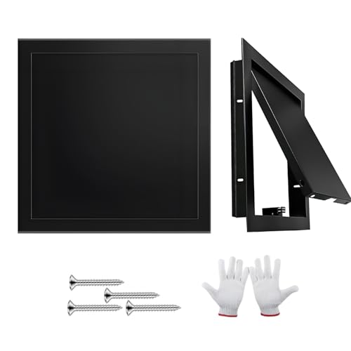 Wall Ceiling Attic Access Door Access Panel for Drywall Aluminum Alloy Wall Hole Cover Plate Push to Open Paintable Service Door for Plumbing Bathroom Services(Black,6x10in/15.2x25.4cm) - color: Black, size: 6x10in/15.2x25.4cm