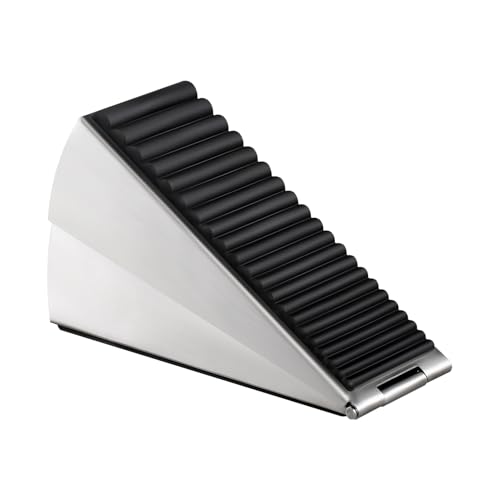 Strongest Adjustable Spring Loaded Large Door Stopper - Heavy Duty Tall Door Stop Wedge for Bottom of Doors, Up to 3 Inches, Stainless Steel (Silver, 1 Pack) - color: Silver, size: 1 Pack