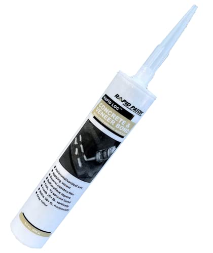 Rapid Loc Concrete and Veneer Bond - Stone Veneer Adhesive for Exterior or Interior, Waterproof for Stone, Tile, Wood, Concrete (9.5 Ounces)