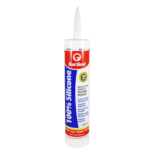 Red Devil 081612 100% Silicone Sealant Architectural Grade, White, 9.8 oz, Pack of 12 - color: White, size: 9.8 oz, style: Pack of 12