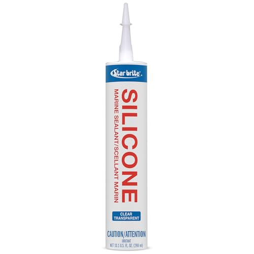 STAR BRITE Marine Silicone Sealant - Clear 10.1 Oz - Waterproof, Durable, UV Resistant, for Fiberglass, Metal, Wood, Glass, Ceramic & More (082122) - size: 10.3 fl oz