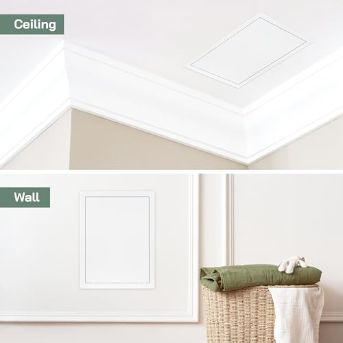 Vent Systems White ABS Plastic Access Panel 12 x 16 Inch (Cut-Out) - Access Panel with Door for Drywall, Wall, Ceiling - Electrical and Plumbing Service Inspection Door for Indoor Use - size: 12 X 16 Inch / 300 X 400 Mm