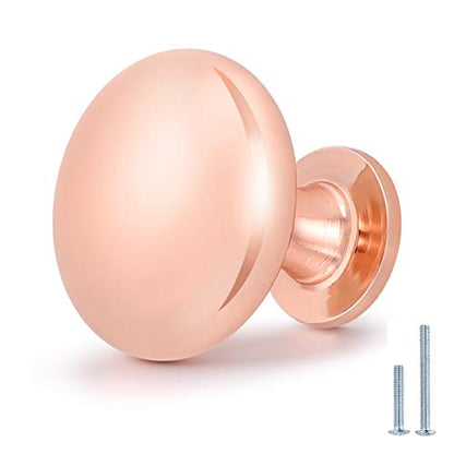 15 Pack Solid Kitchen Drawer Knob Rose Gold Cabinet Knob Polished Polished Drawer Hardware,Euro Style Dresser Knob Round Furniture Hardware,Diameter:1-1/5" - color: Rose Gold