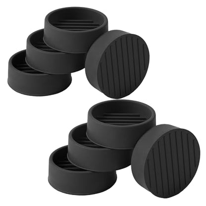 1.5x1.5 Round Rubber Furniture Caster Cups, Anti-Sliding Furniture Pads Bed Stopper Floor Protectors with Grip - Protect Any Flooring - size: 8 Pcs Black