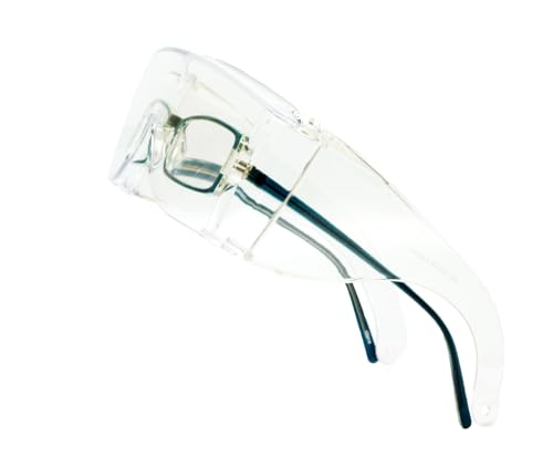 Calabria 3000 Fitover Safety Glasses with Uni-Lens – [Clear] Wrap Around Eye Protection | Anti-Fog Scratch Resistant | Protective Eyewear - color: Clear