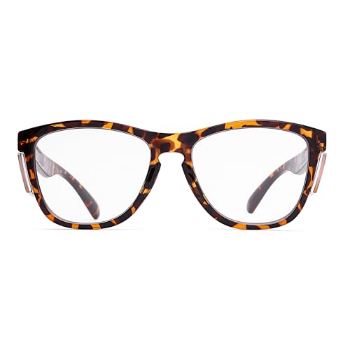 Z87 Anti-Fog Photochromic UV400 Blue Light Blocking Impact Resistant Protective Wraparound safety Glasses - color: Leopard