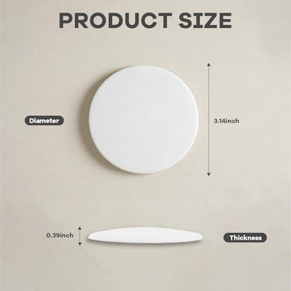 12 Pack 8cm White Door Stoppers for Wall, Self-Adhesive Shock Absorbent Bumpers, Wall Protector Pads for Door Knobs, Prevents Scratches and Damage, Noise Reduction