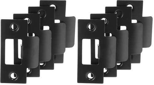 Homoyoyo 4pcs Cam Block Door Locks, Stainless Steel Guide Piece Black Door Lock Door Strike Plate Door Strike Plate Reinforce Security on Your Doors (Pack of 2) - size: 7x7cm (Pack of 2)