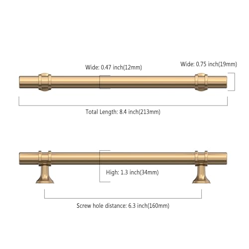 Asidrama 10 Pack 6.3 Inch(160mm) Champagne Bronze Kitchen Cabinet Handles, Cabinet Pulls Kitchen Cabinet Hardware Cupboard Handles Drawer Pulls - color: Champagne Bronze, size: 6.3" Hole Center, style: 10 Pack