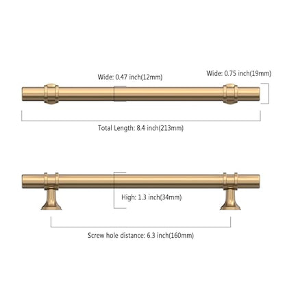 Asidrama 10 Pack 6.3 Inch(160mm) Champagne Bronze Kitchen Cabinet Handles, Cabinet Pulls Kitchen Cabinet Hardware Cupboard Handles Drawer Pulls - color: Champagne Bronze, size: 6.3" Hole Center, style: 10 Pack