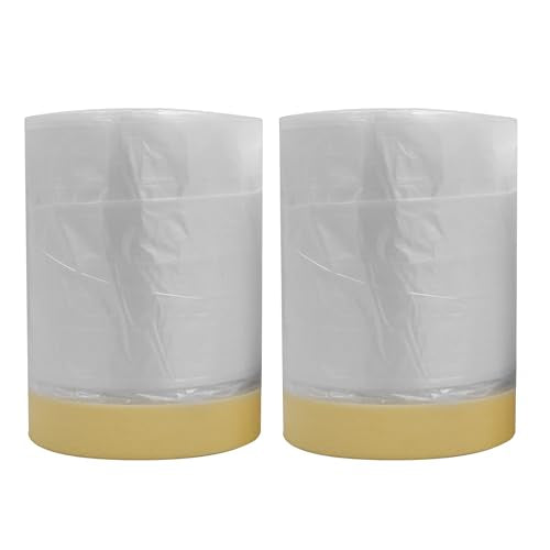 VViViD Heavy-Duty Tape and Drape Plastic Drop Cloth Masking Paper for Automotive Painting Covering 2 Pack (22" x 105ft) - size: 2 Pack (22" x 105ft)