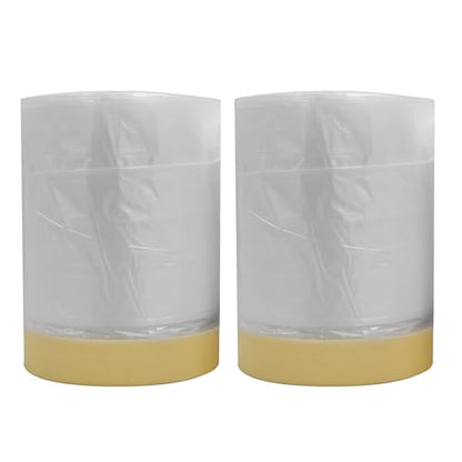 VViViD Heavy-Duty Tape and Drape Plastic Drop Cloth Masking Paper for Automotive Painting Covering 2 Pack (22" x 105ft) - size: 2 Pack (22" x 105ft)