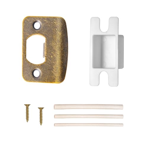 Door Strike Plate for Interior Doors, Vintage Antique Brass Security Reinforcement Adjustable Plate, Door Latch Repair for Home, 1 Pack - color: Vintage Antique Brass, size: 1 Pack