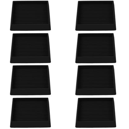 3x3 Square Rubber Furniture Caster Cups, Anti-Sliding Furniture Pads Bed Stopper Floor Protectors with Grip - Protect Any Flooring - size: 8 Pcs Black