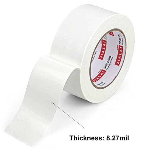JIALAI HOME 5-Pack White Duct Tape, 2 inches x 30 Yards, 8.27 mil Thickness, Heavy Duty, Strong, Flexible, No Residue, All-Weather and Tear by Hand - for Patch, Protect and Temporary Repairs - color: White