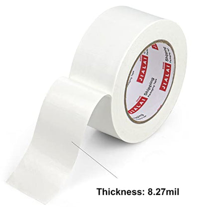 JIALAI HOME Duct Tape Heavy Duty - White Tape Duct 2 Inches x 30 Yards 3 Pack, 8.27 mil, Strong, Flexible, No Residue, All-Weather and Tear by Hand - for Repairs, Industrial, Professional Use - color: White