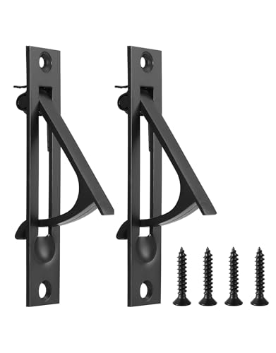 Lethato 2 Packs Matte Black Pocket Door Pull, Black Flush Pocket Door Edge Pull Handle, Pocket Door Hardware - color: Pull, size: 2 Pack