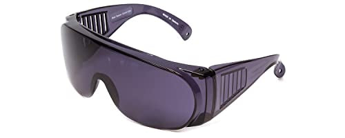 Calabria Fit Over Safety Glasses | Polarized Sunglasses Over Glasses | Wrap Around Anti-Fog | Scratch Resistant | Unisex - color: Smoke