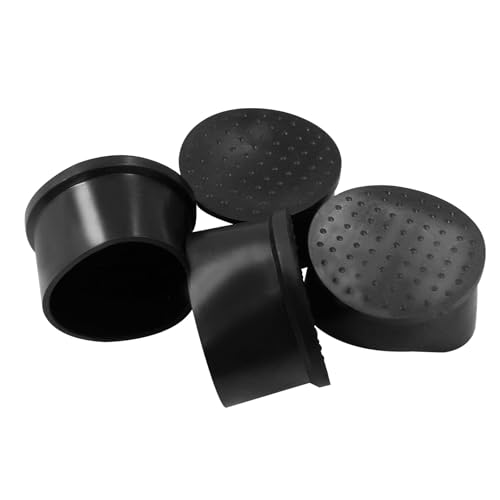 4Pcs Round Black Rubber Furniture Leg Caps, 2 Inch (50mm) Table Chair Leg Tips Caps, Floor Protectors - size: 2 Inch