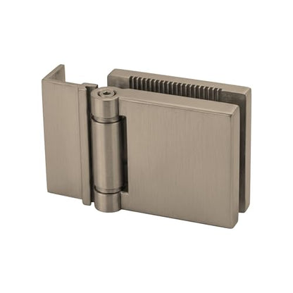 FHC JMH1LBN L-Mount Universal Hinge for 1/4" Glass - Brushed Nickel - color: Brushed Nickel